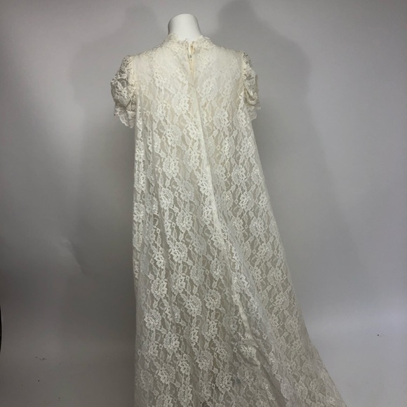 Vintage 70’s empire lace wedding dress costume - Picture 5 of 8